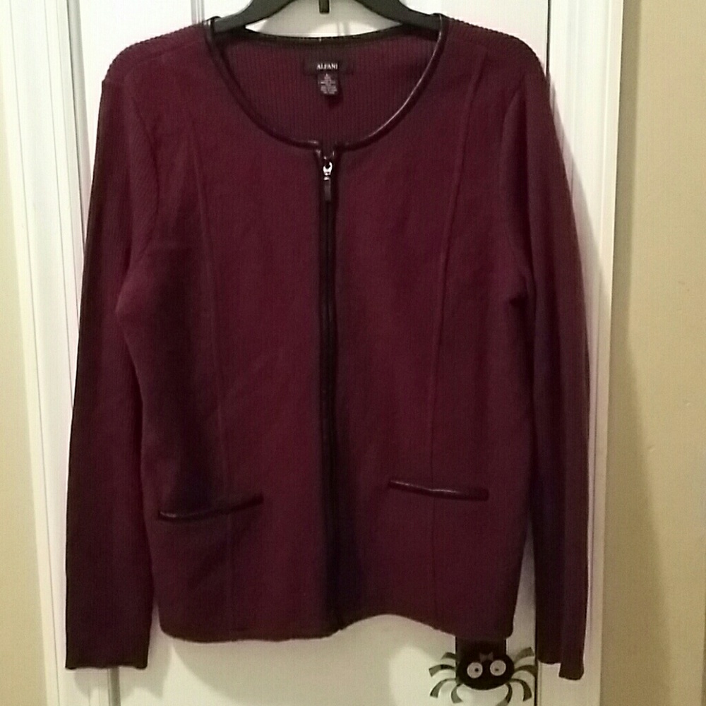 Alfani Full Zip Sweater